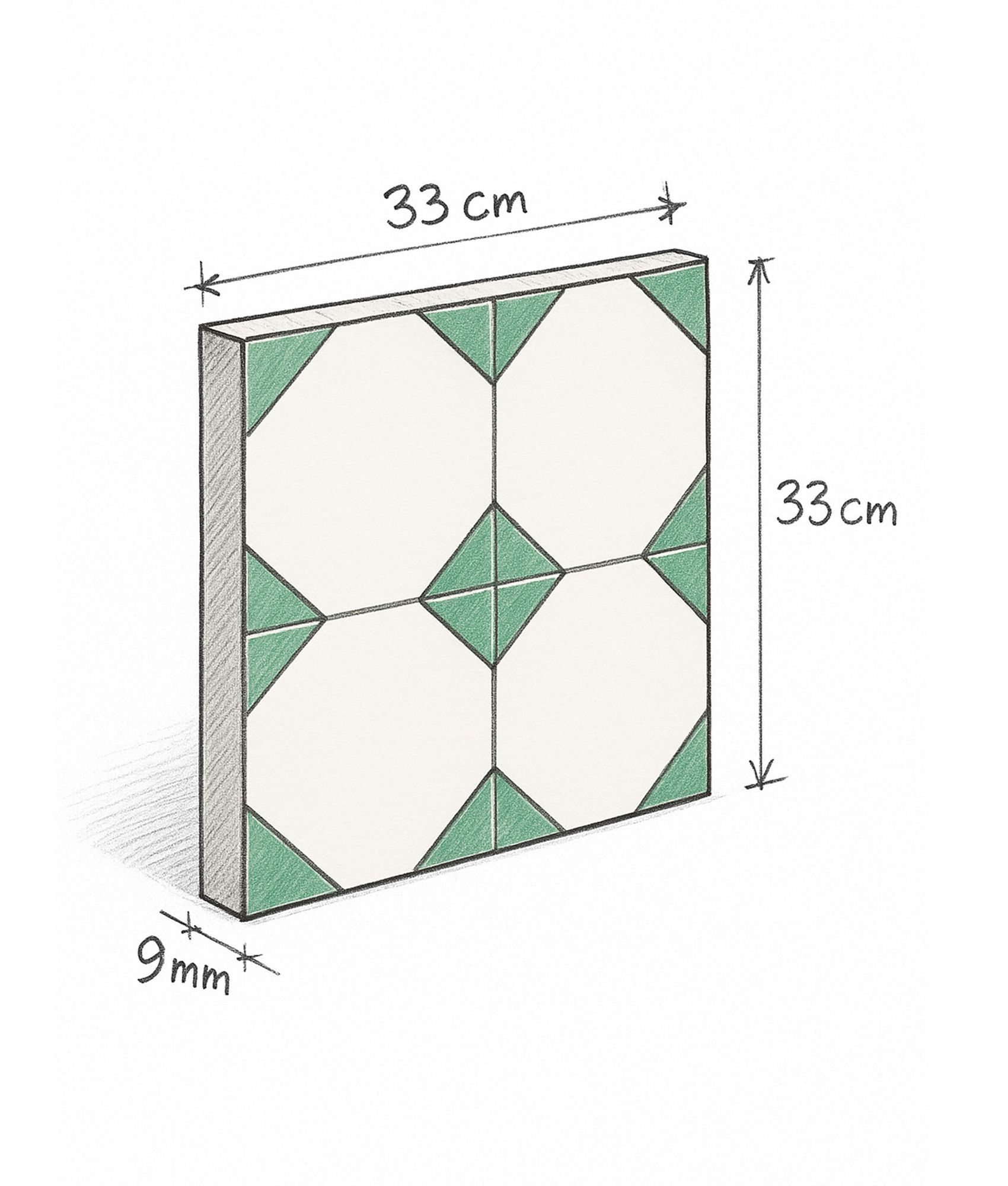 Carrelage imitation cabochon CADENZA GREEN 33x33 cm