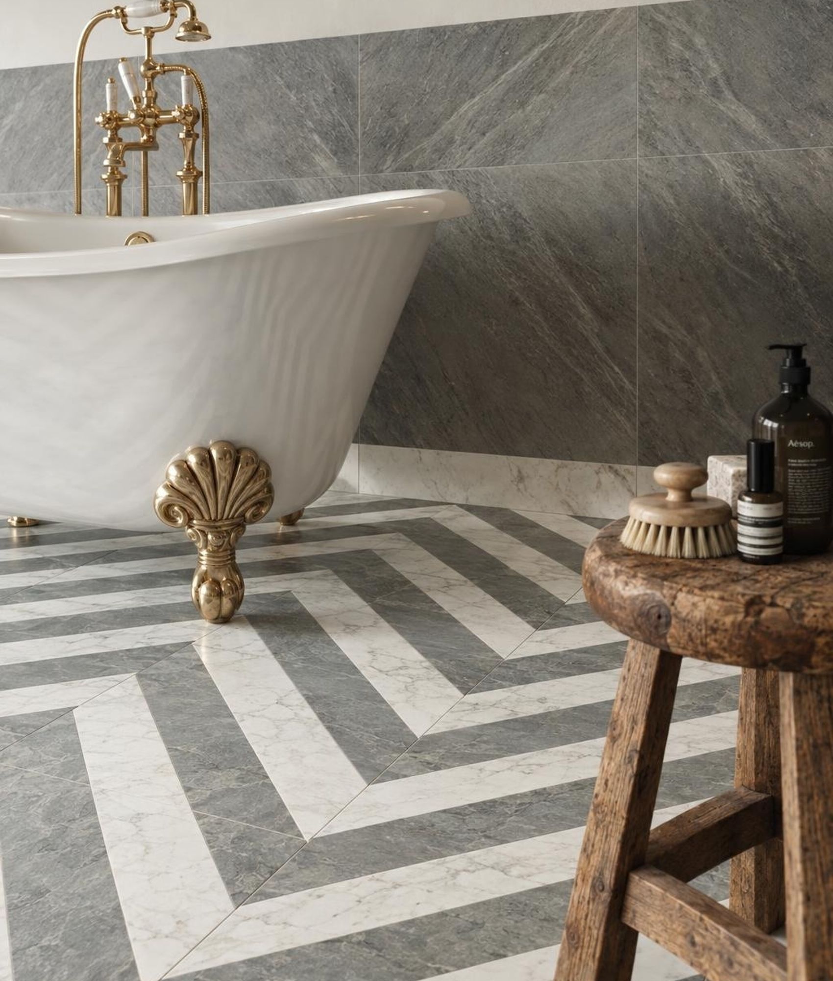 Carrelage effet marbre Medici Bardiglio gris 60x60 cm Mat Rectifié