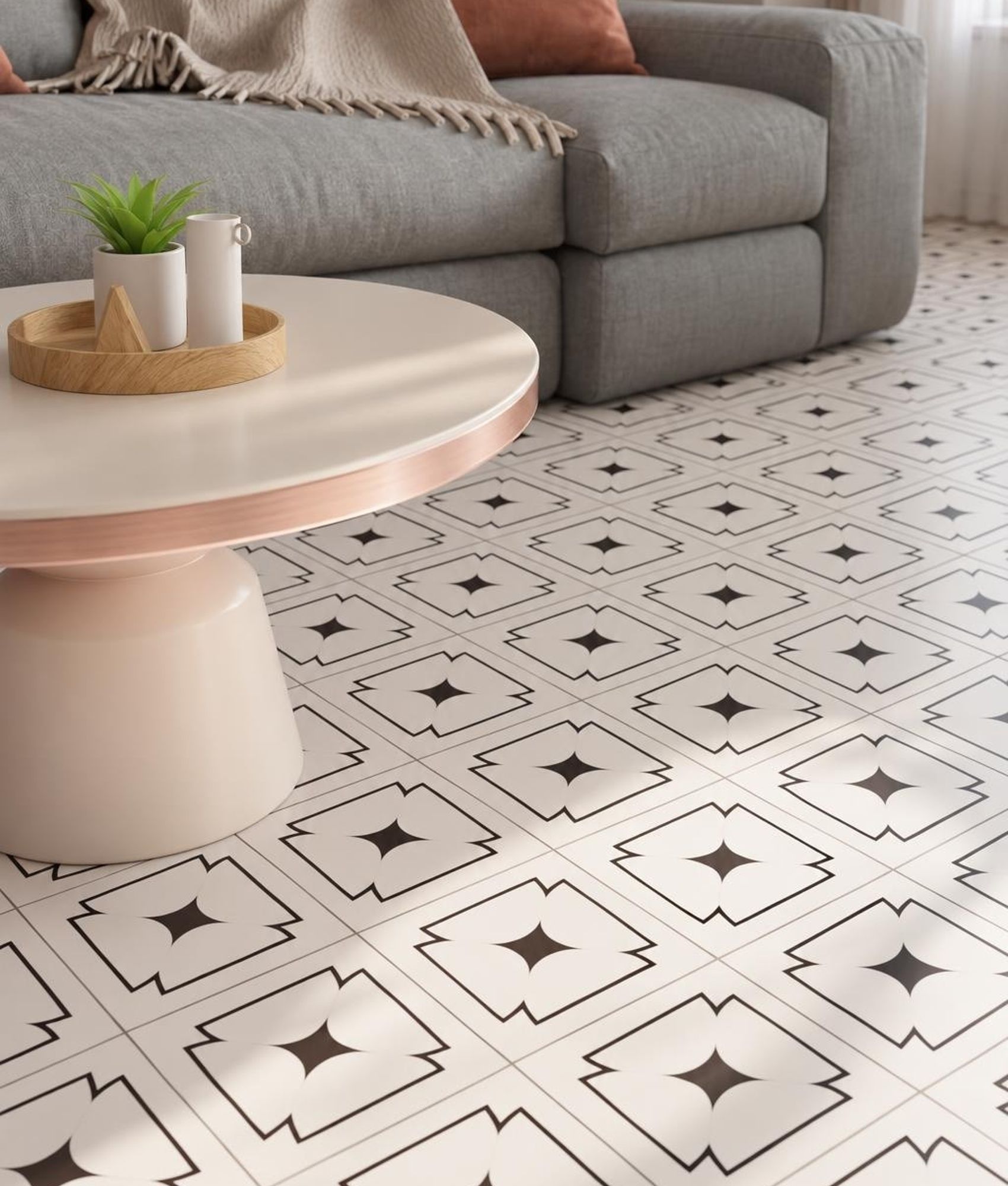 Carrelage imitation ciment MERRI BLANC 20x20 cm