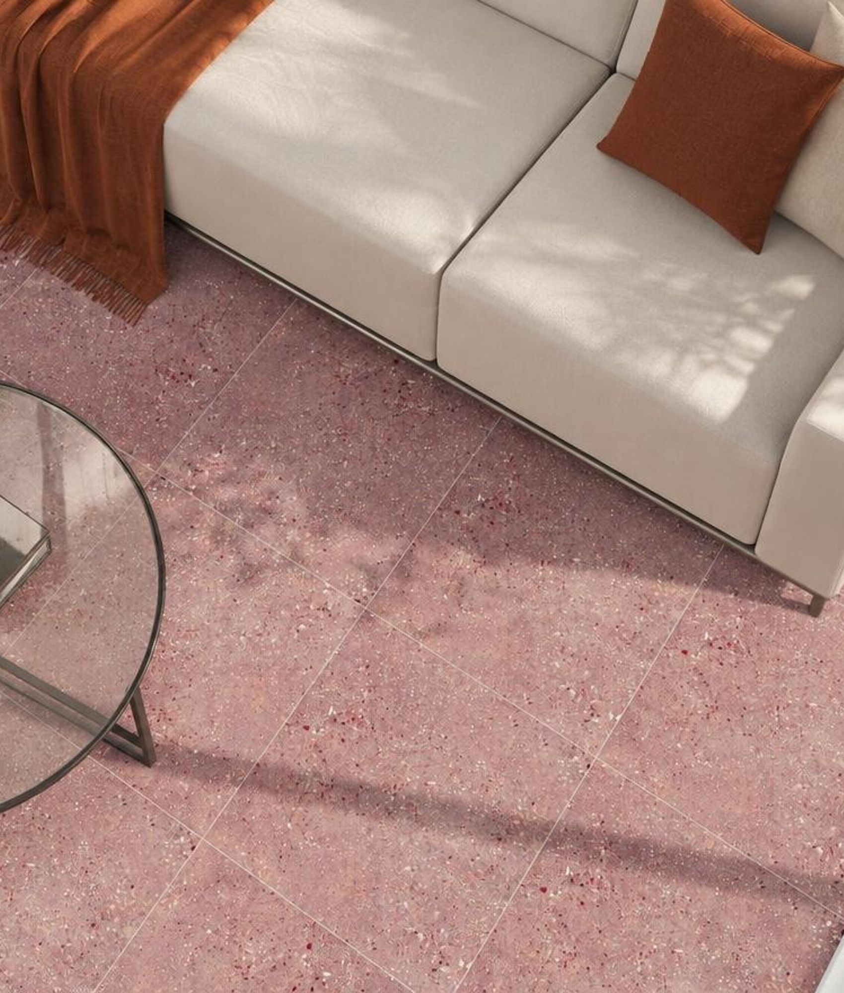 Carrelage moderne 60x60 - WIND RED NATUREL - RECT R10 - 1.419m²