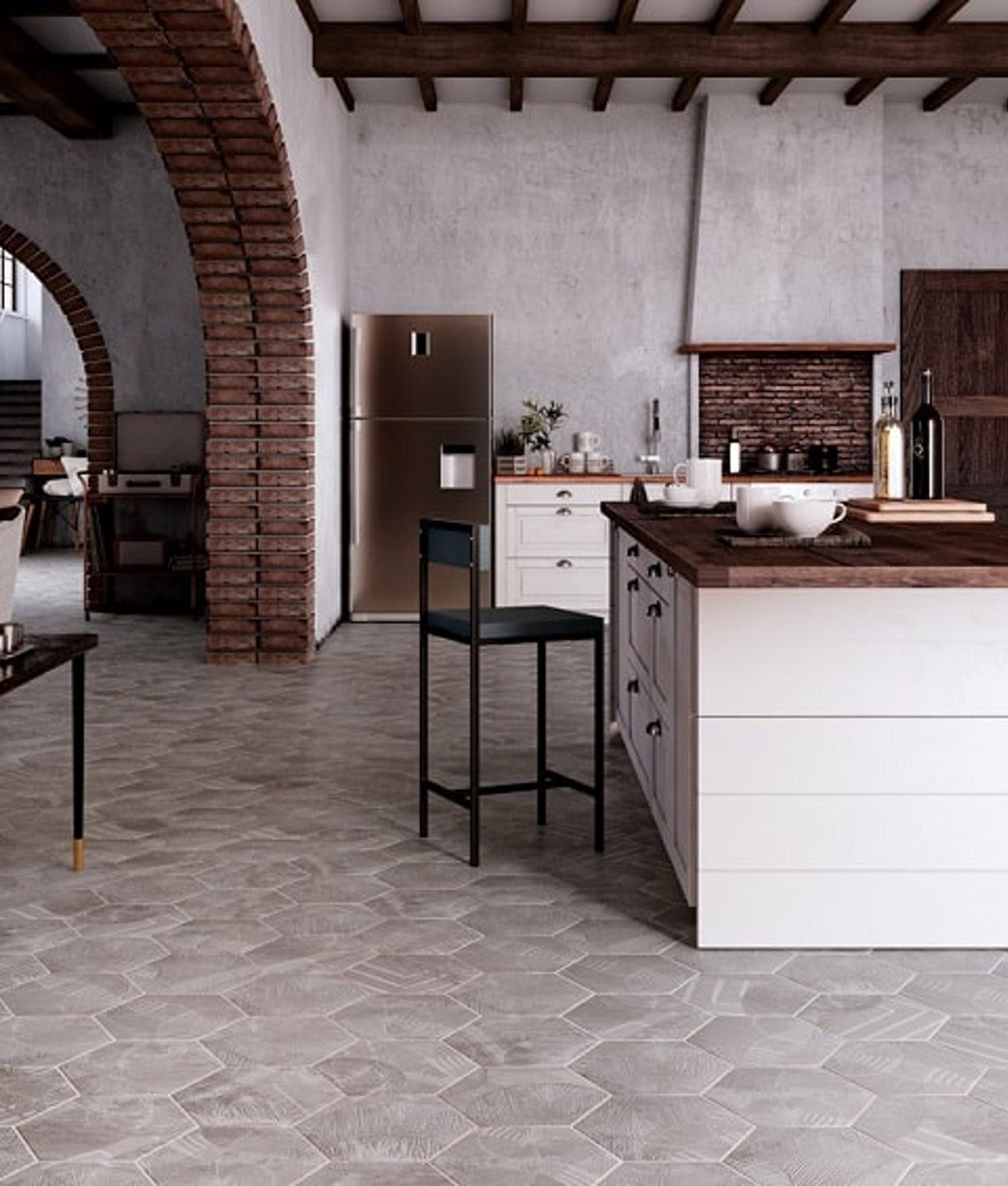 Carrelage hexagonal aspect végétal NORTH SAND DECOR 25x30 cm - 0.935m²