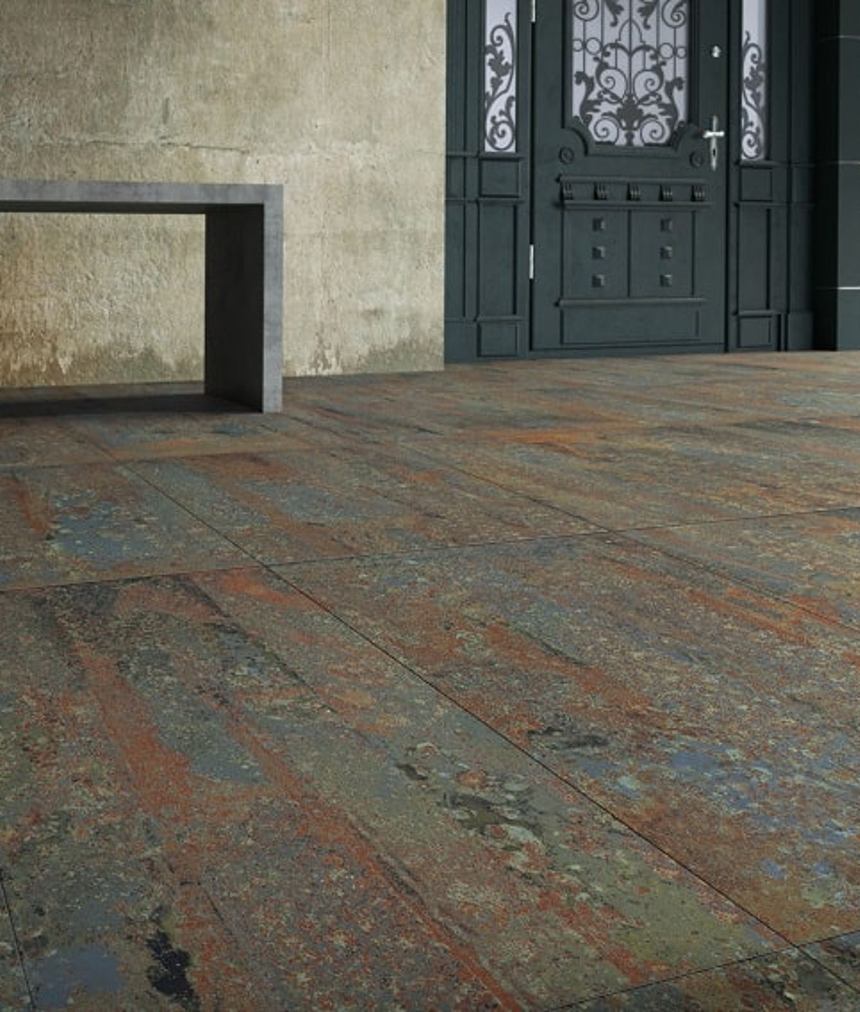 Carrelage  effet industriel RUST GREEN NATUREL 60x60 - Rectifié - 1.42m²