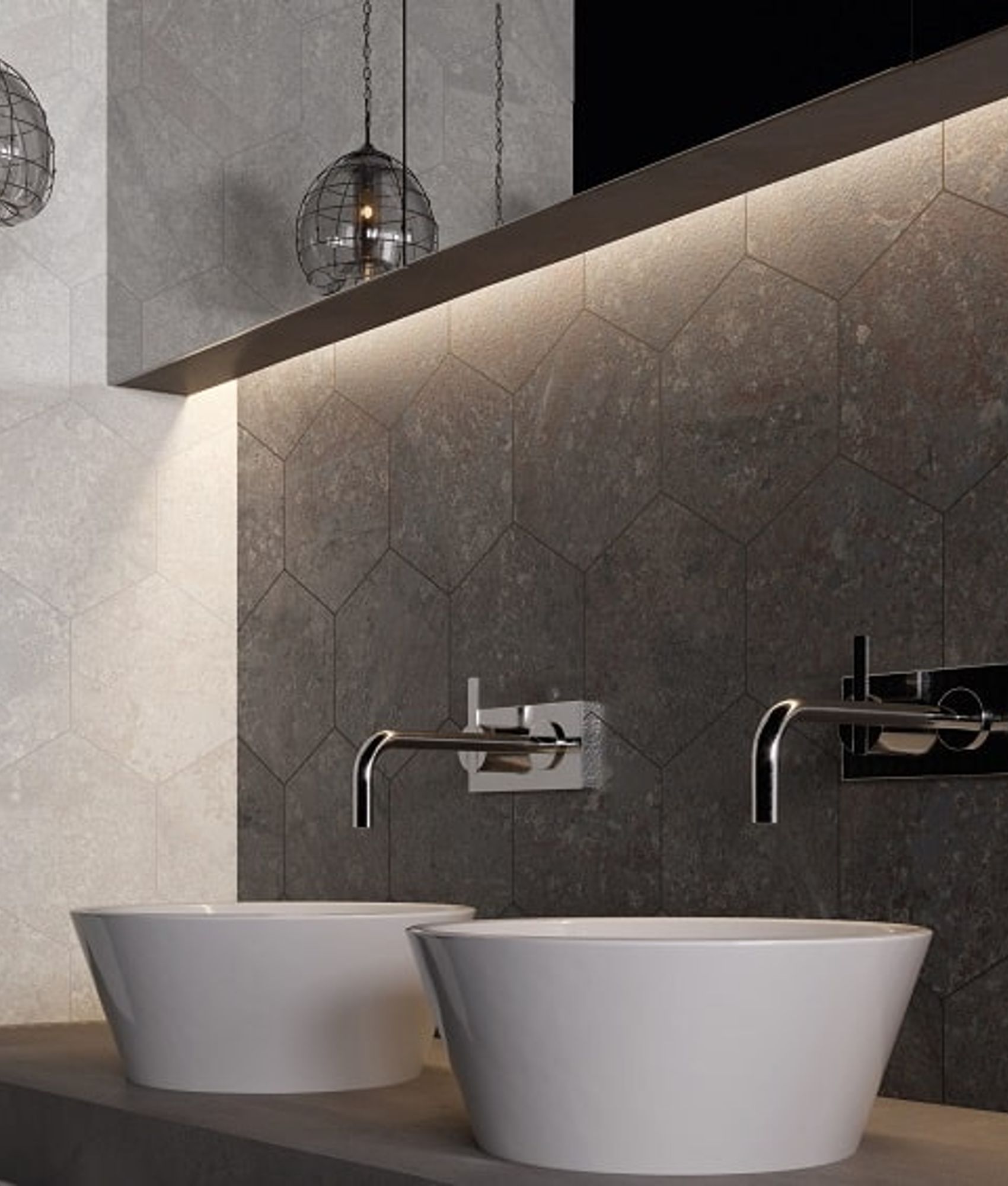 Carrelage hexagonal effet industriel RUST WHITE NAT 25x30 cm - 0.935m²