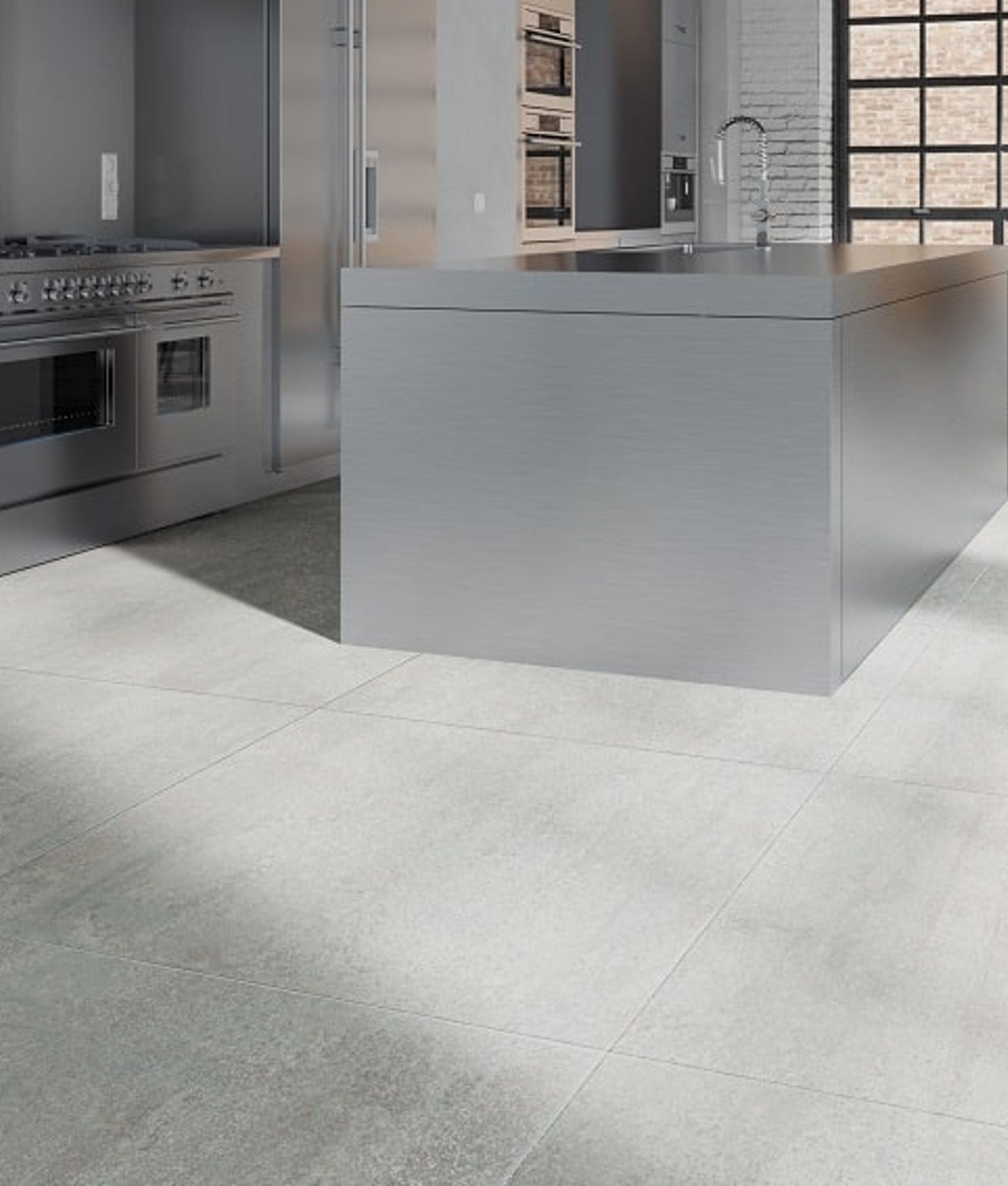 Carrelage grand format effet industriel RUST WHITE NATUREL 100X100 - Rectifié - 0.99m²