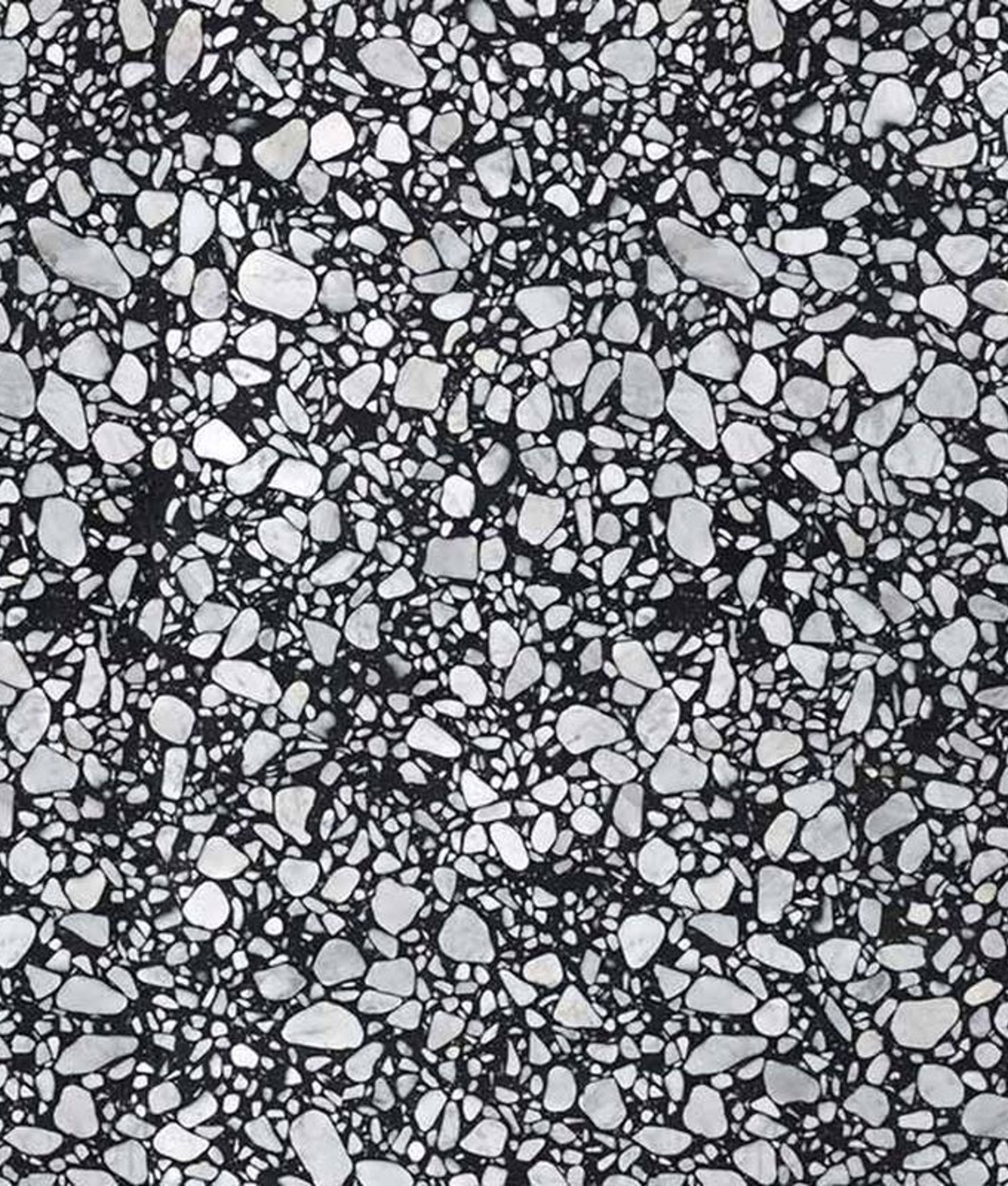 Carrelage Terrazzo noir avec éclats blancs et gris taille 60x60 cm