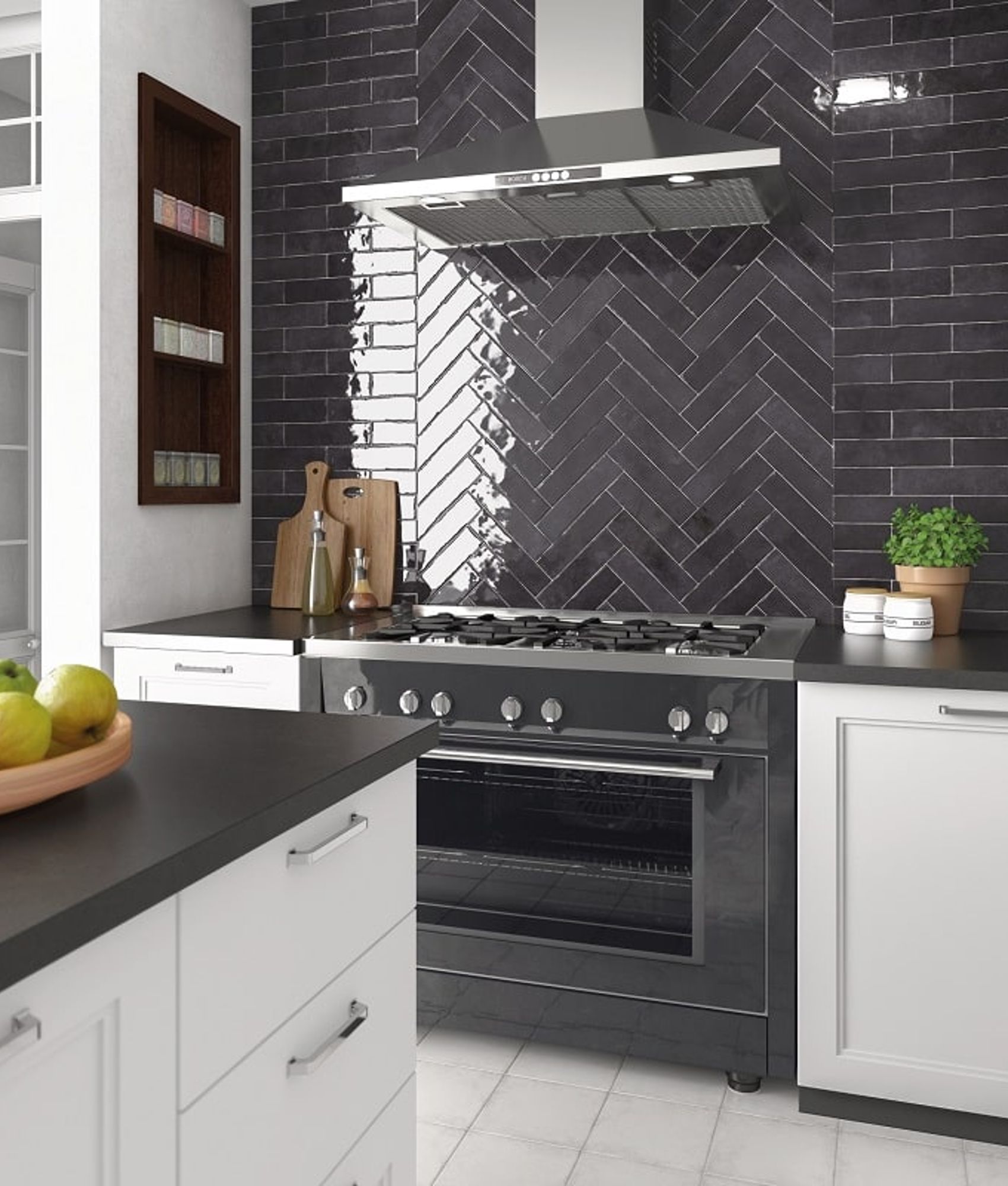 Carrelage faïence haute brillance 6x24,6 cm TAMARILLO BASALT - 0.50 m²