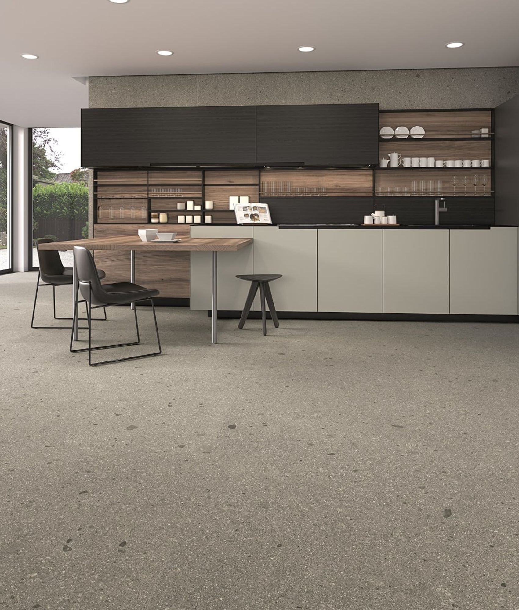 Carrelage grand format aspect terrazzo GALBE GRIS GRIS  120X120- 1,44 m²