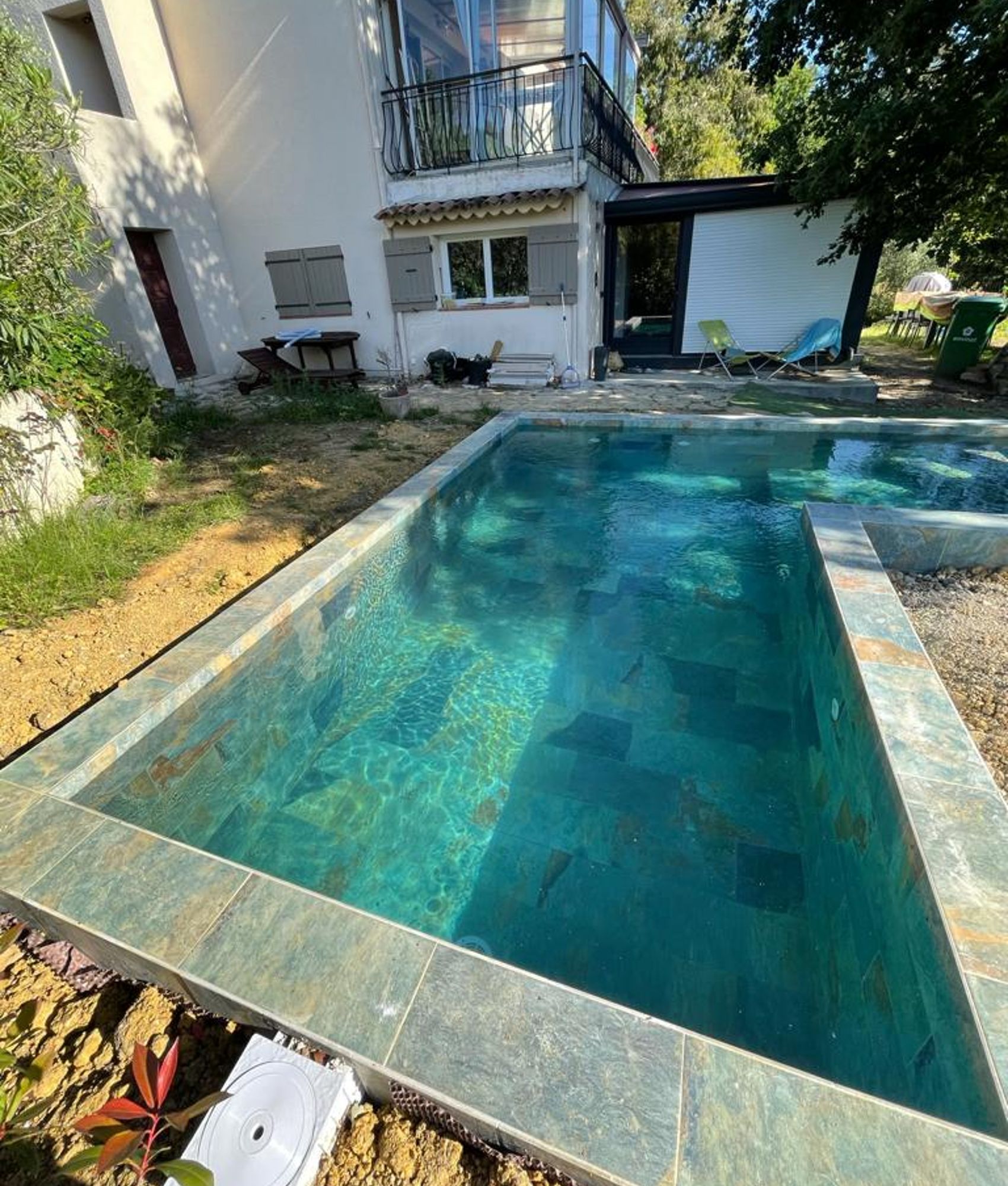Carrelage piscine effet pierre naturelle OXFORD BALI GREEN 30x60 cm - 1.26 m²
