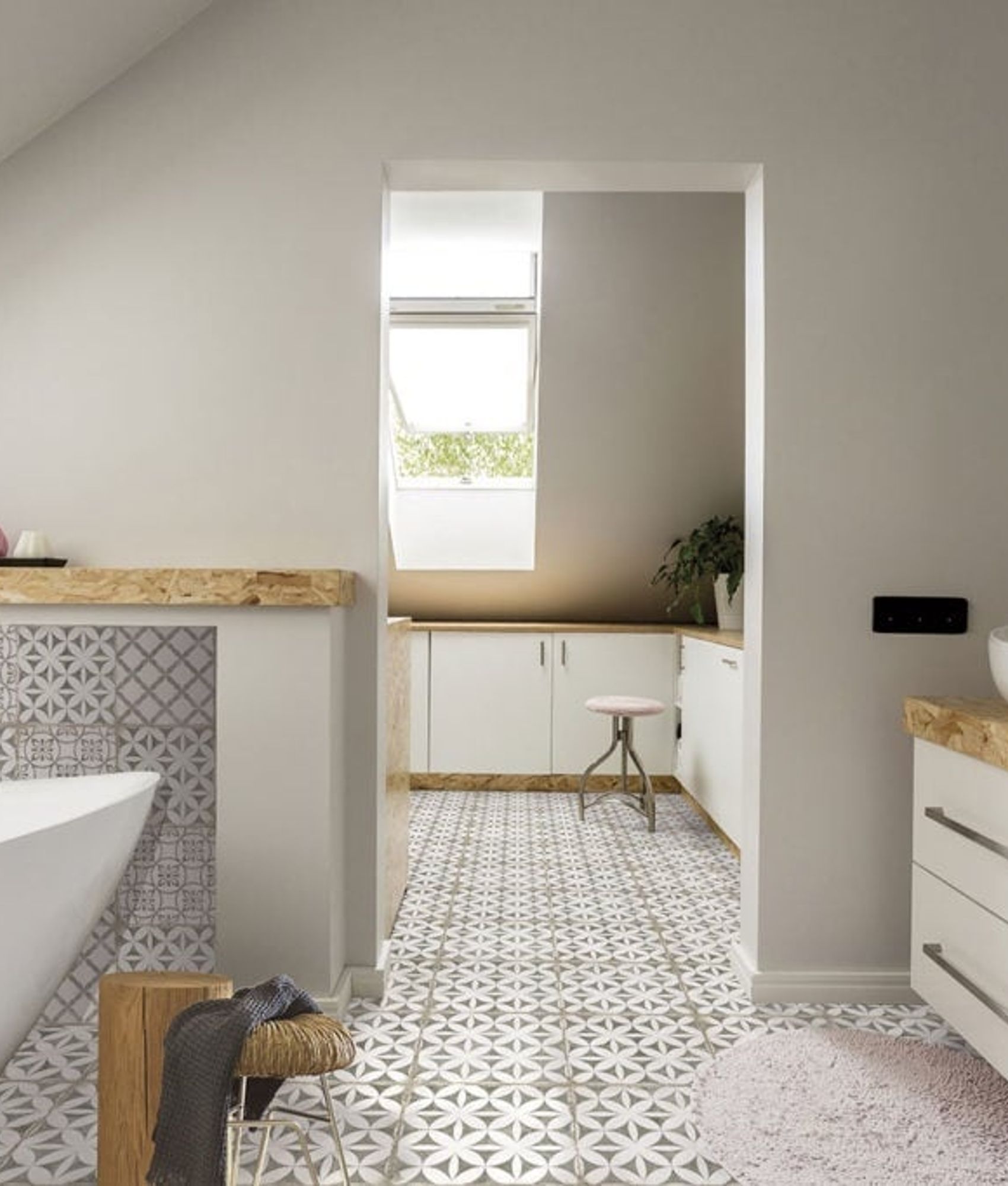 Carrelage coloré imitation ciment GALAR DORSET TAUPE 20X20 - 0,52m²