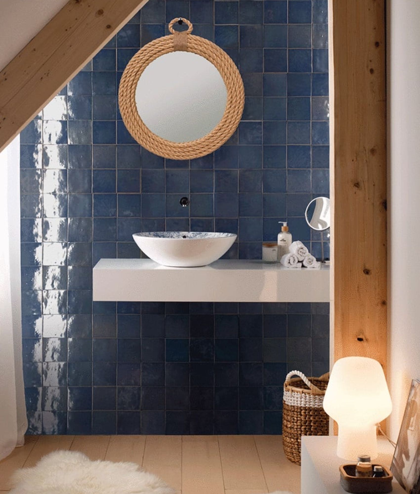 Carrelage esprit zellige nuancé MANÙ MEKNES MARINE 10X10 - 0,44m²