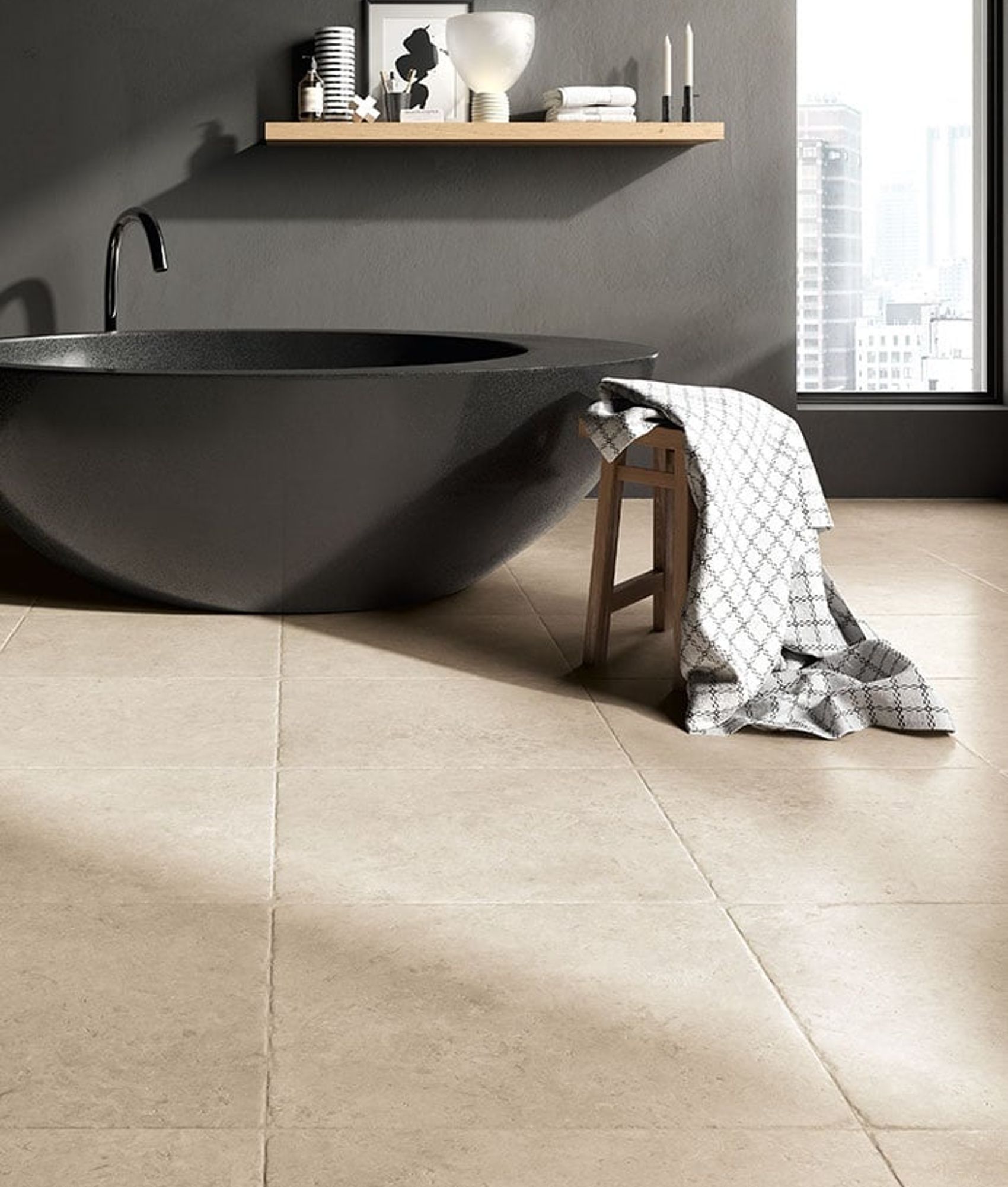 Carrelageanti dérapant en grès cérame effet pierre GOLDCOAST BEIGE ANTISLIP 60,4X60,4 - 1,46m²