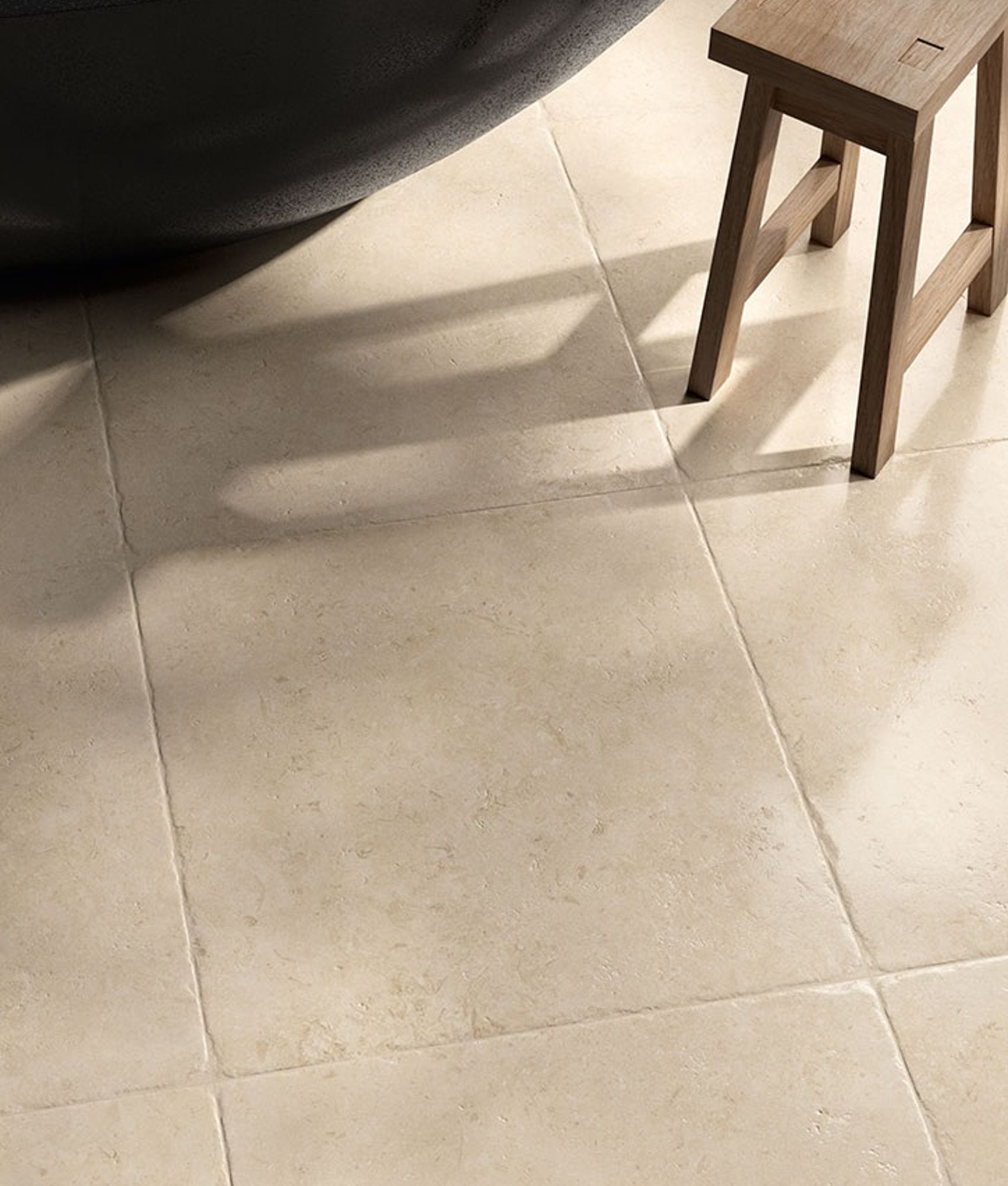 Carrelage brillant en grès cérame effet pierre de Jérusalem GOLDCOAST IVORY 60,4X60,4 - 1,46m²