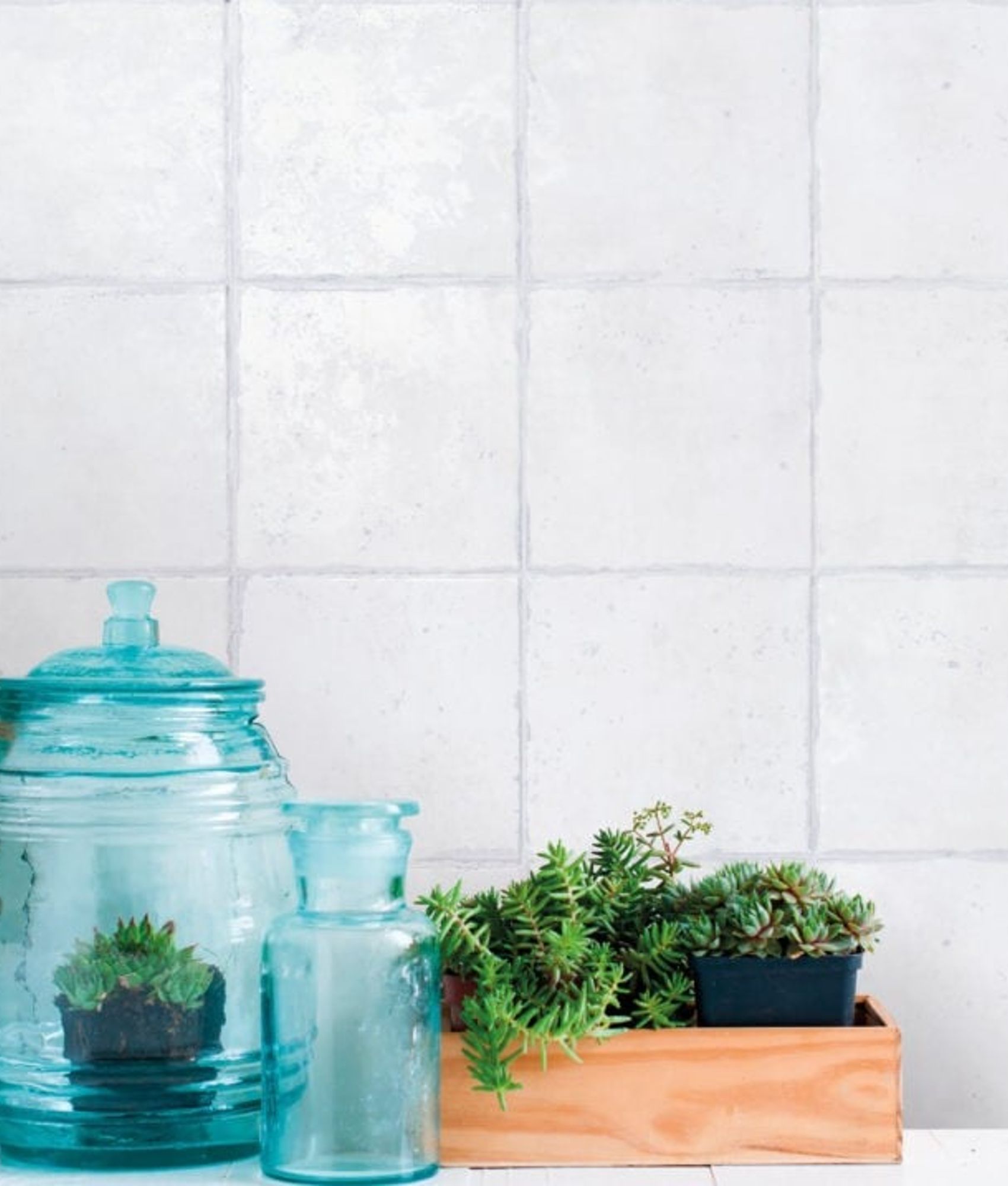 Carreau coloré vieilli FITAH LILIA WHITE 15X15- 0.5 M²