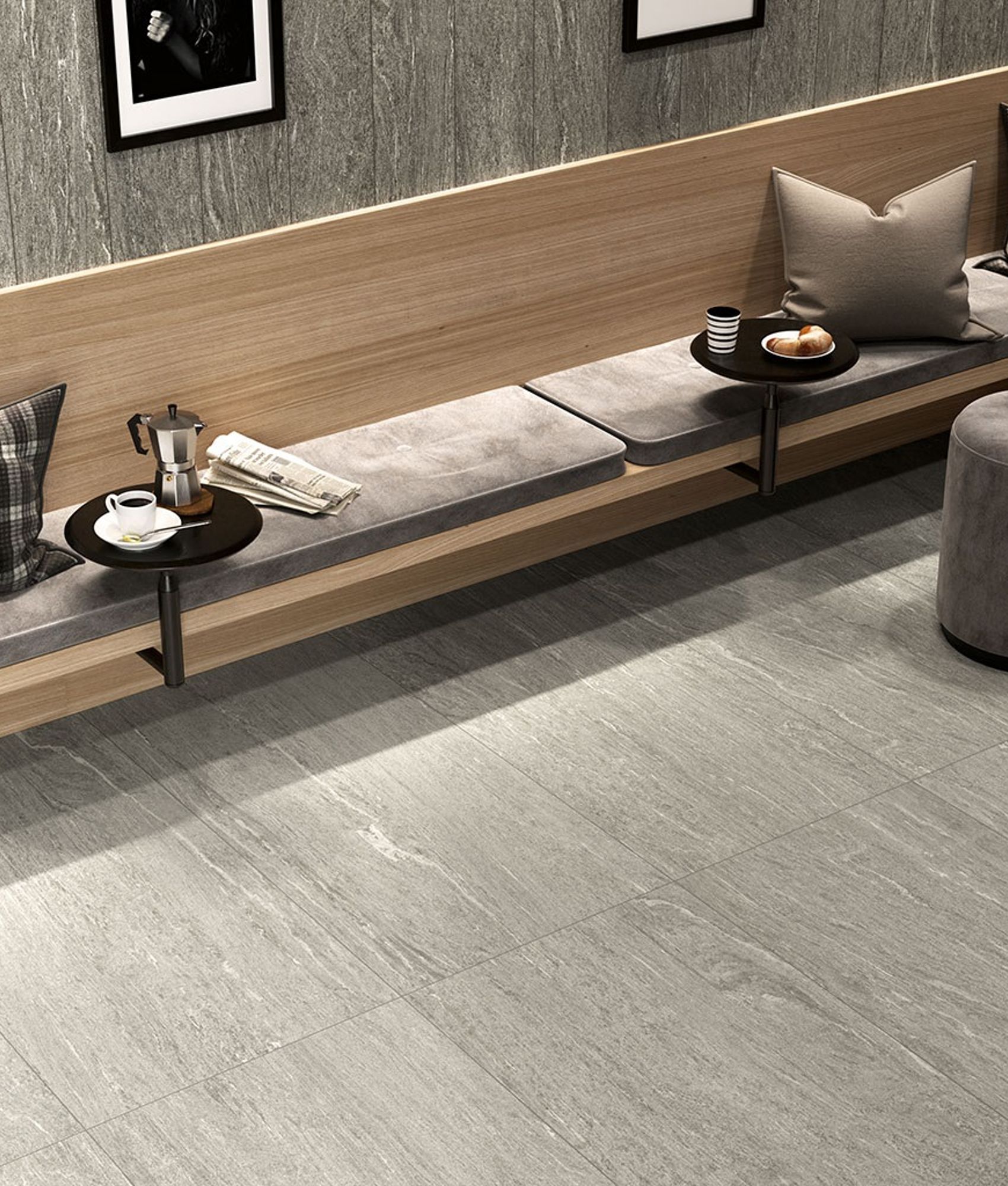 Carrelage grès cérame effet pierre DALLON LIGHT GREY 45X90 - 1,21m²