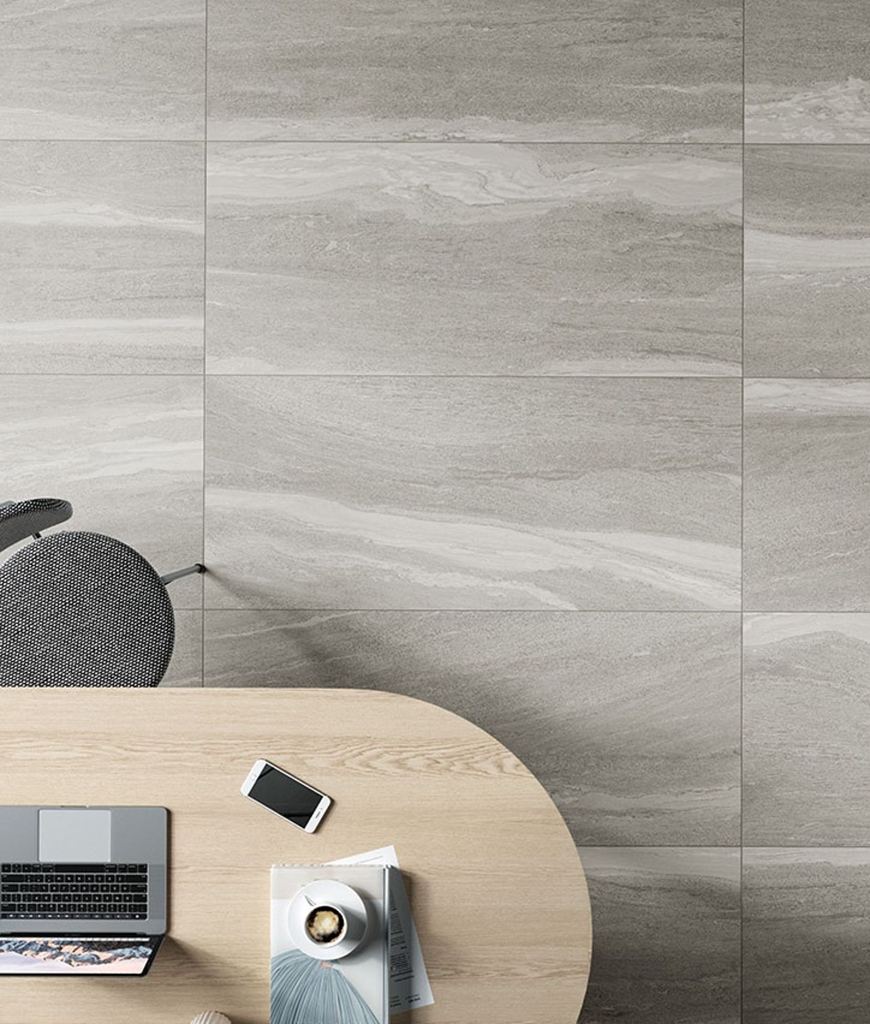 Carrelage grès cérame effet pierre DALLON LIGHT GREY 45X90 - 1,21m²