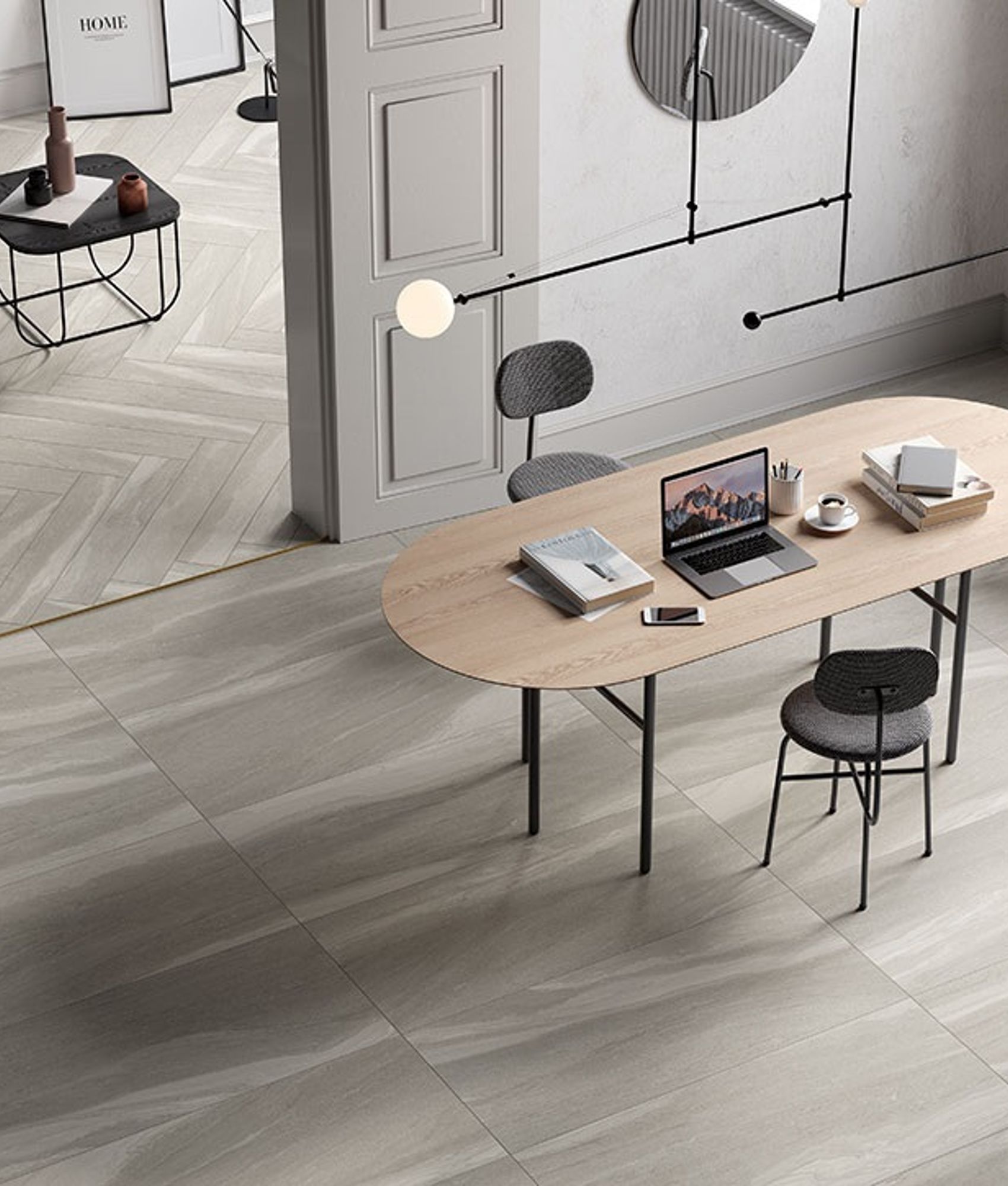 Carrelage grès cérame effet pierre DALLON LIGHT GREY 45X90 - 1,21m²