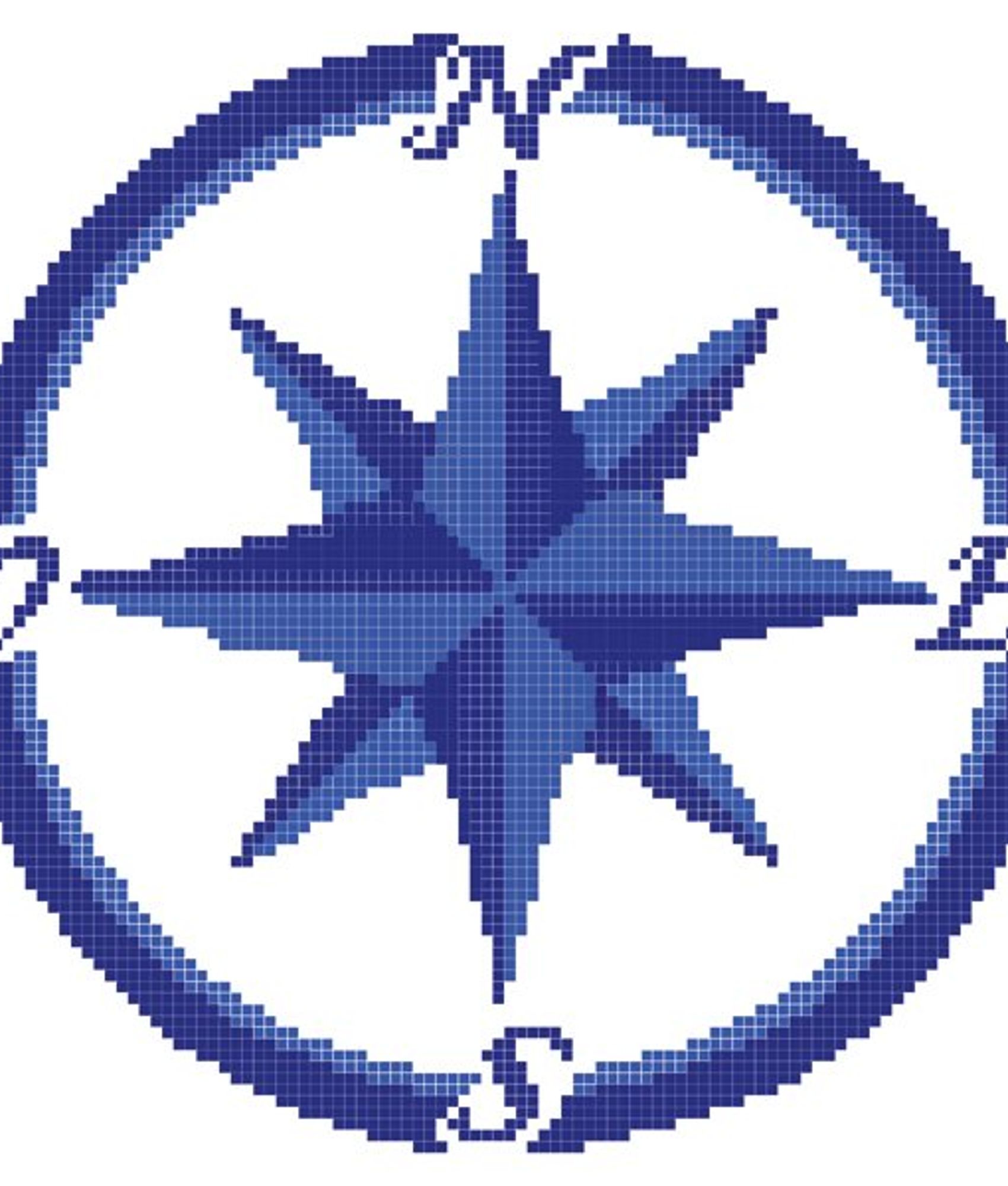 Décors mosaïque piscine Décor piscine rose des vents bleue 266x266 cm - unité - As de Carreaux