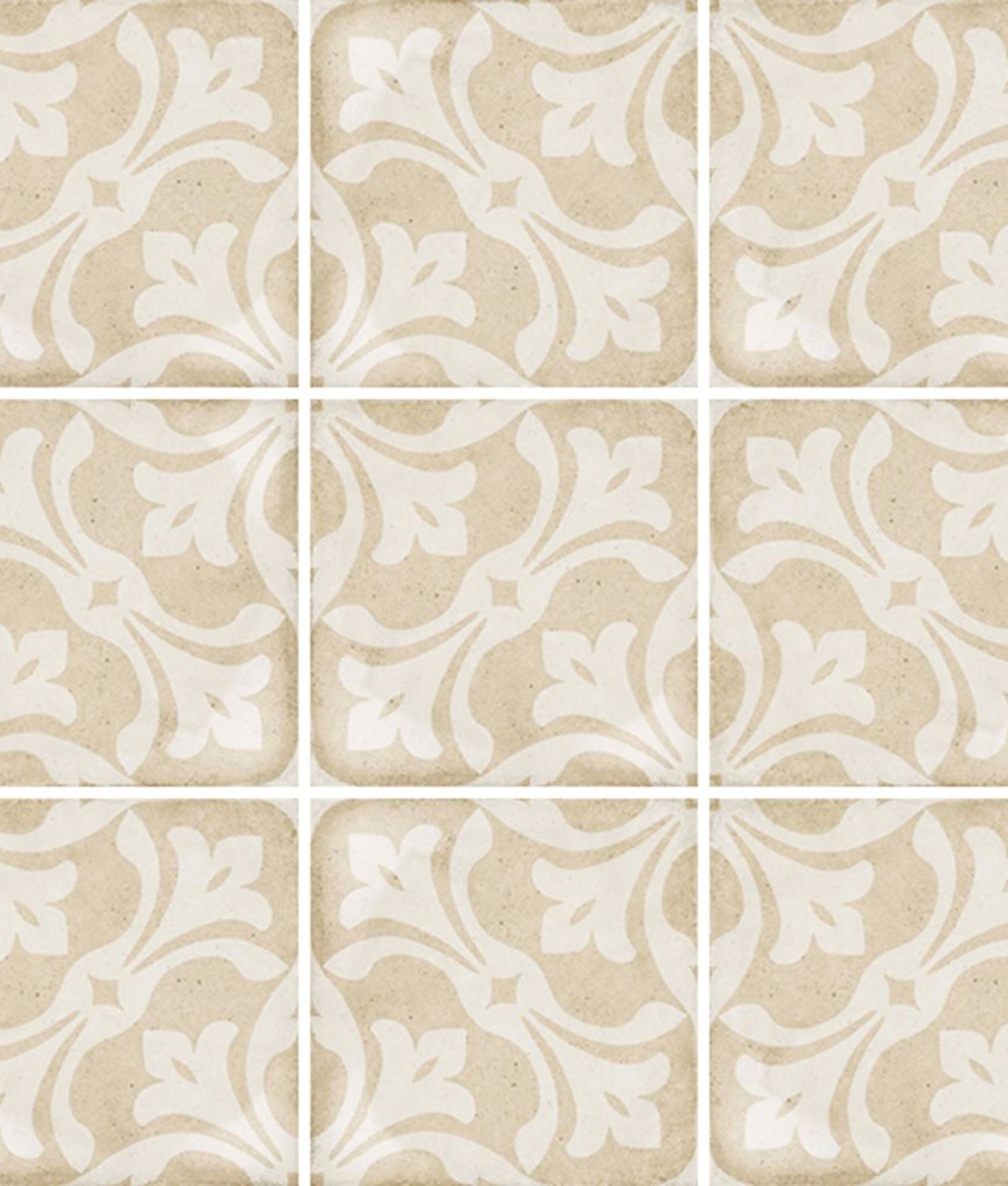 Carreaux de ciment imitation Carrelage style ciment beige 20x20 cm ART NOUVEAU LA RAMBLA BISCUIT 24408 - 1m² - As de Carreaux