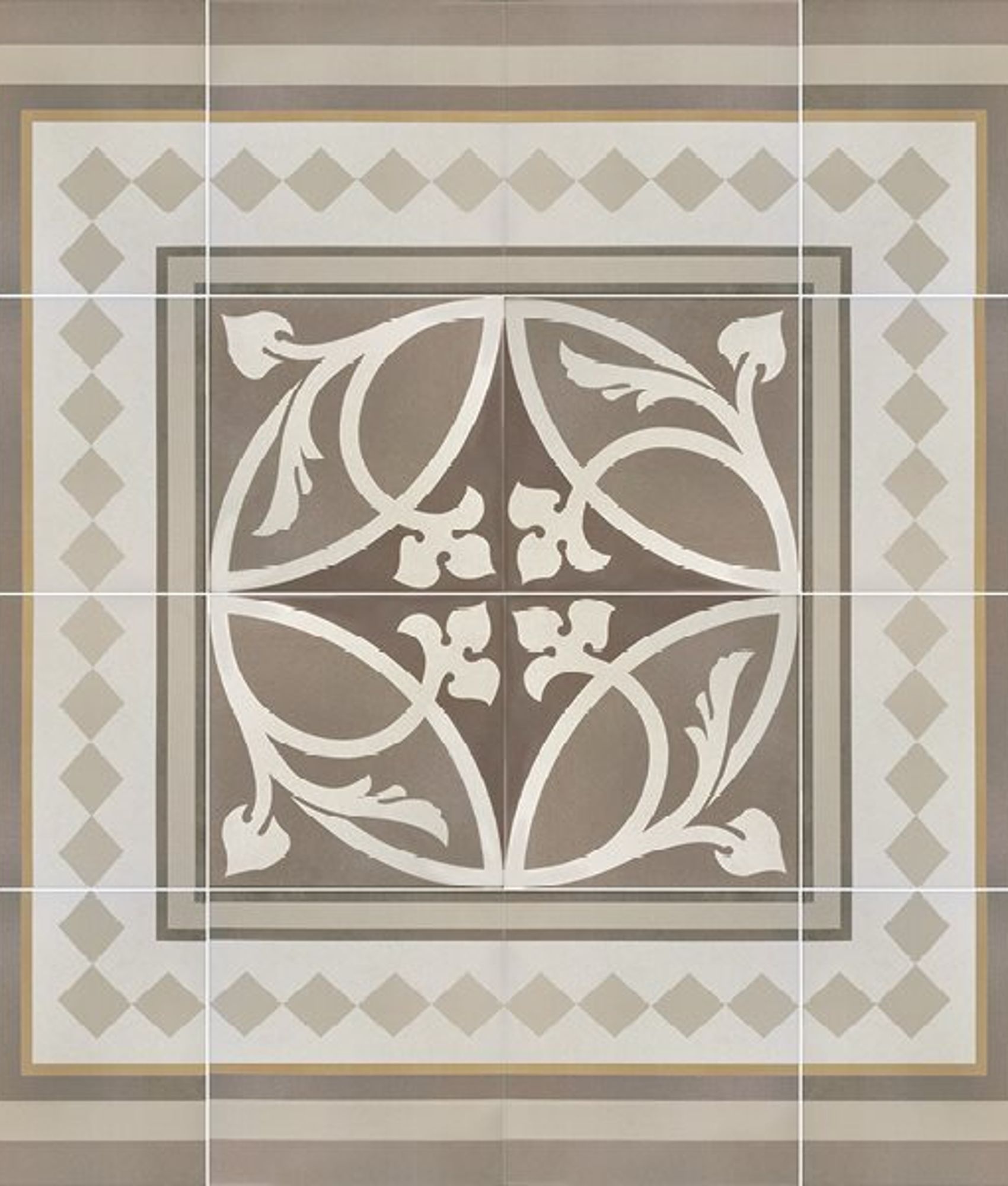 Carreaux de ciment imitation Carrelage imitation ciment beige taupe 20x20 cm CAPRICE LOIRE BORDURE 20936 - 1m² - As de Carreaux