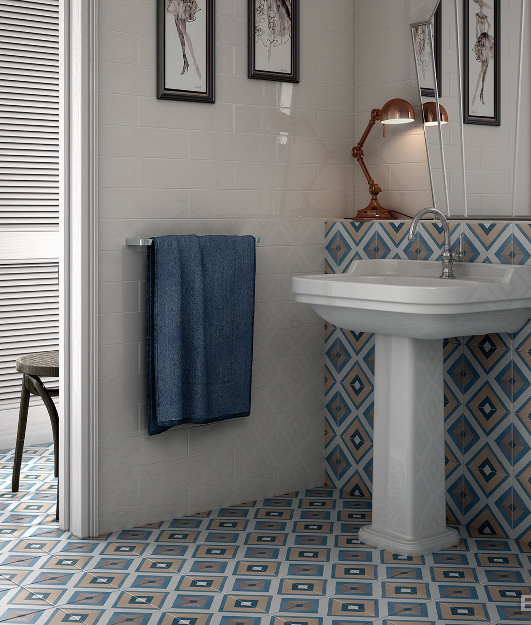 Carreaux de ciment imitation Carrelage imitation ciment 20x20 cm CAPRICE DECO SQUARE COLOURS - 1m² - As de Carreaux