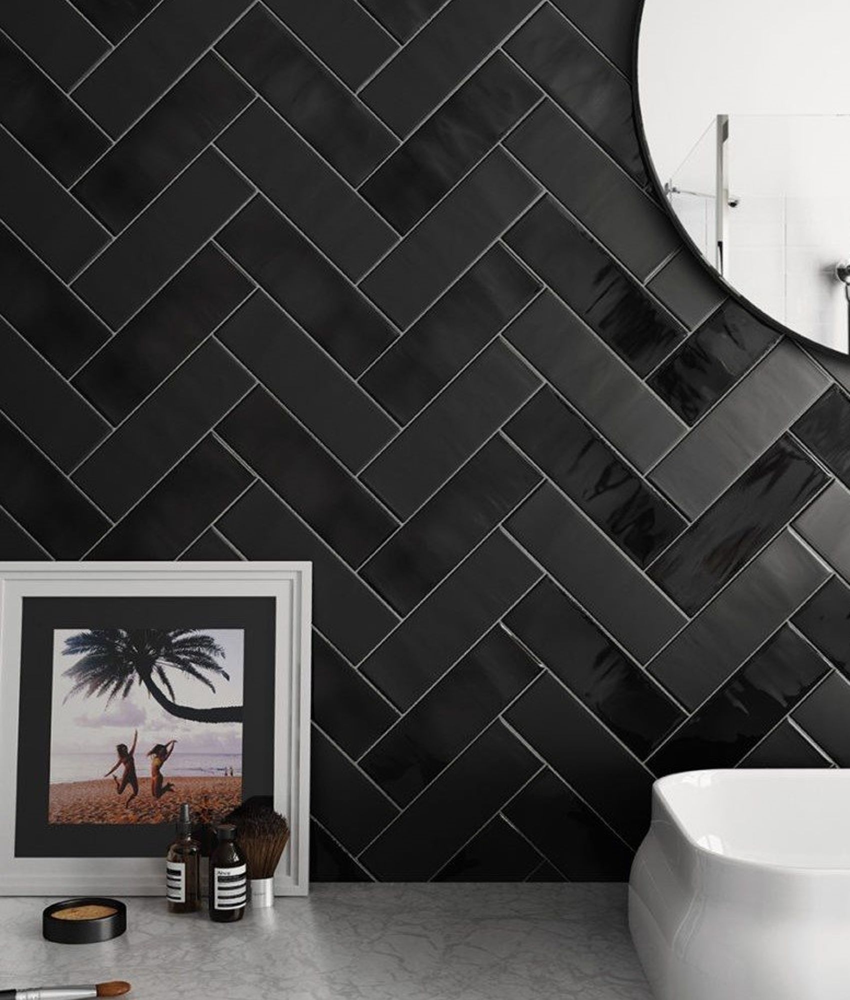 Carreaux métro Carrelage uni mat noir anthracite 6.5x20cm COUNTRY ANTHRACITE MAT - 21553  0.5m² - As de Carreaux