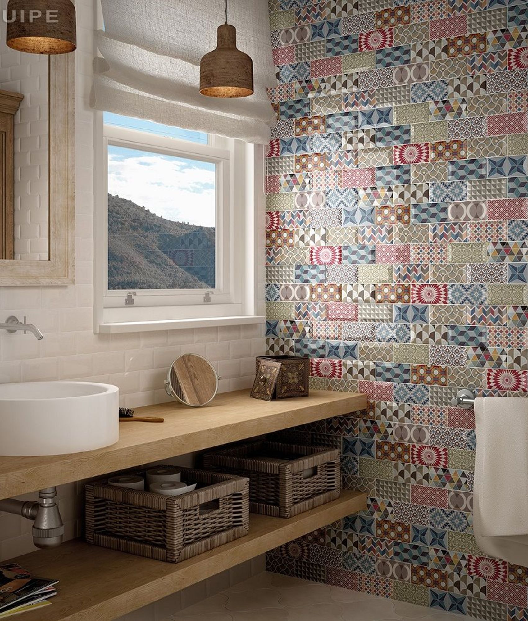 Carrelage METRO décor ciment PATCHWORK Colours 7,5x15 cm