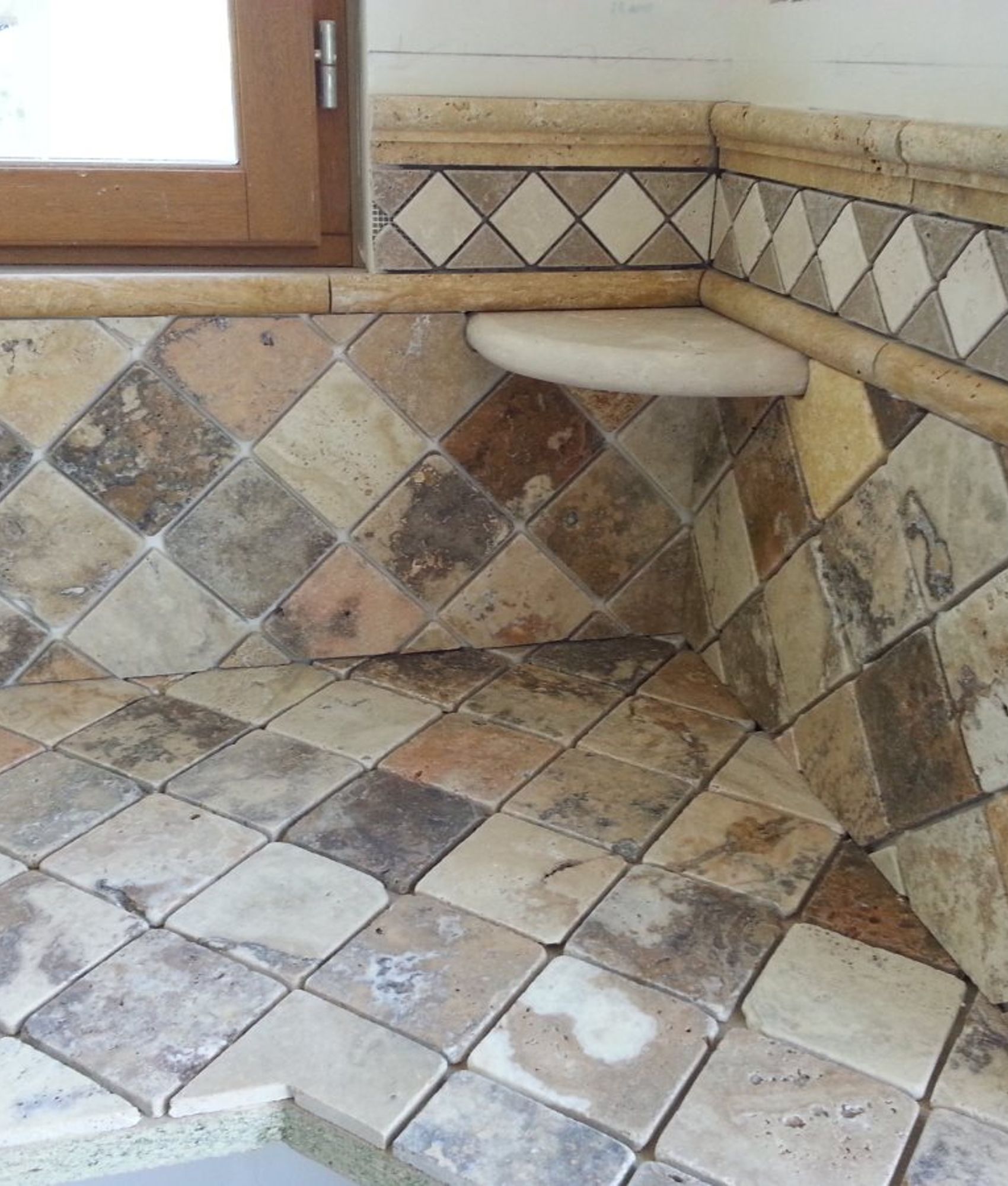 Mini étagères en pierre Étagère travertin beige 15x15 cm - As de Carreaux