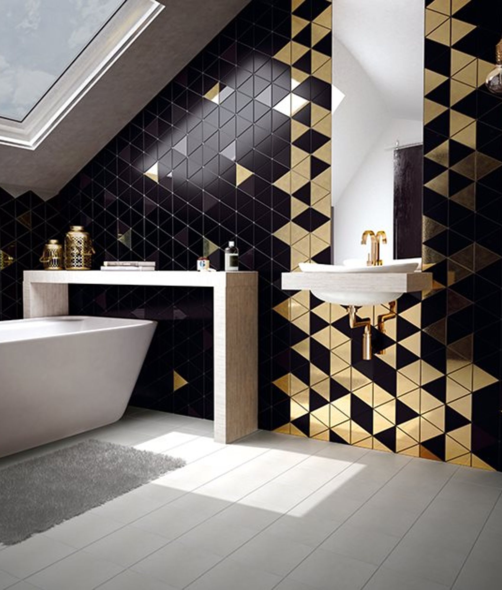 Triangles, losanges & autres formes Carreau noir brillant 10.8x12.4cm SCALE TRIANGOLO BLACK - 0.20m² - As de Carreaux