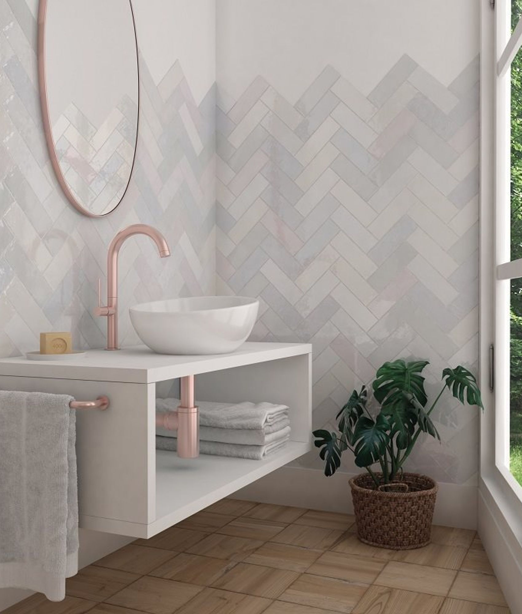 Faïence effet zellige RIVIERA MELANGE 6.5x20 cm