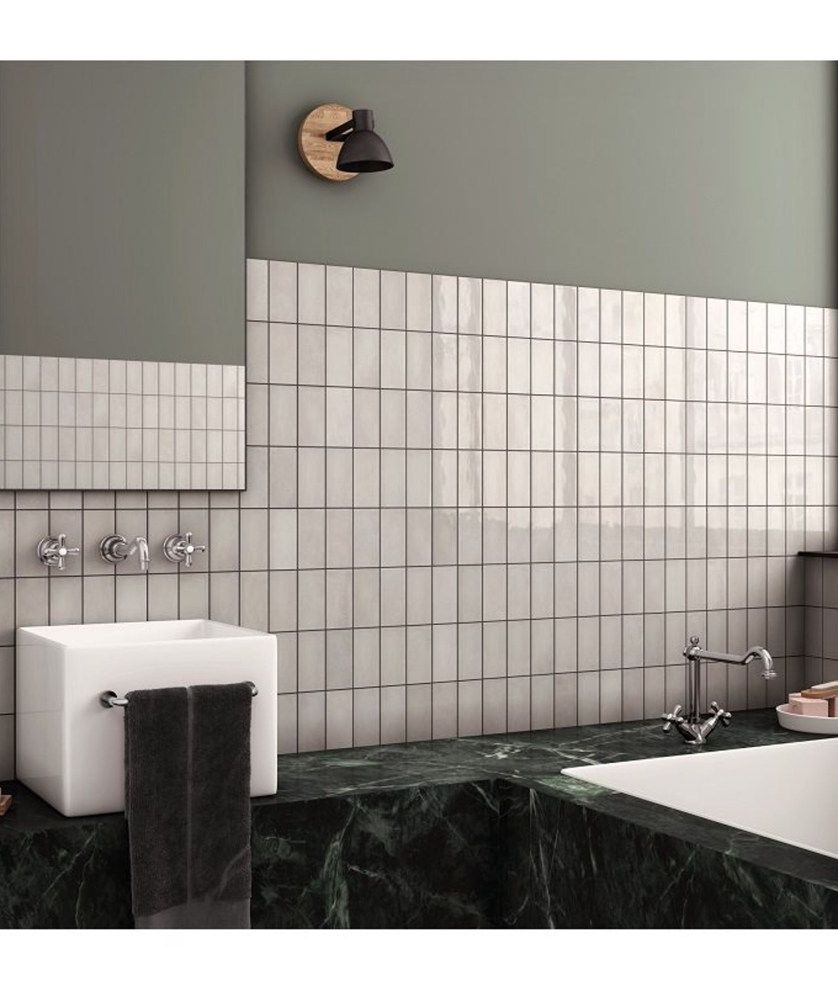 Esprit zellige Faience effet zellige gris 6.5x13.2 VILLAGE SILVER MIST 25582 -0.5 m² - As de Carreaux