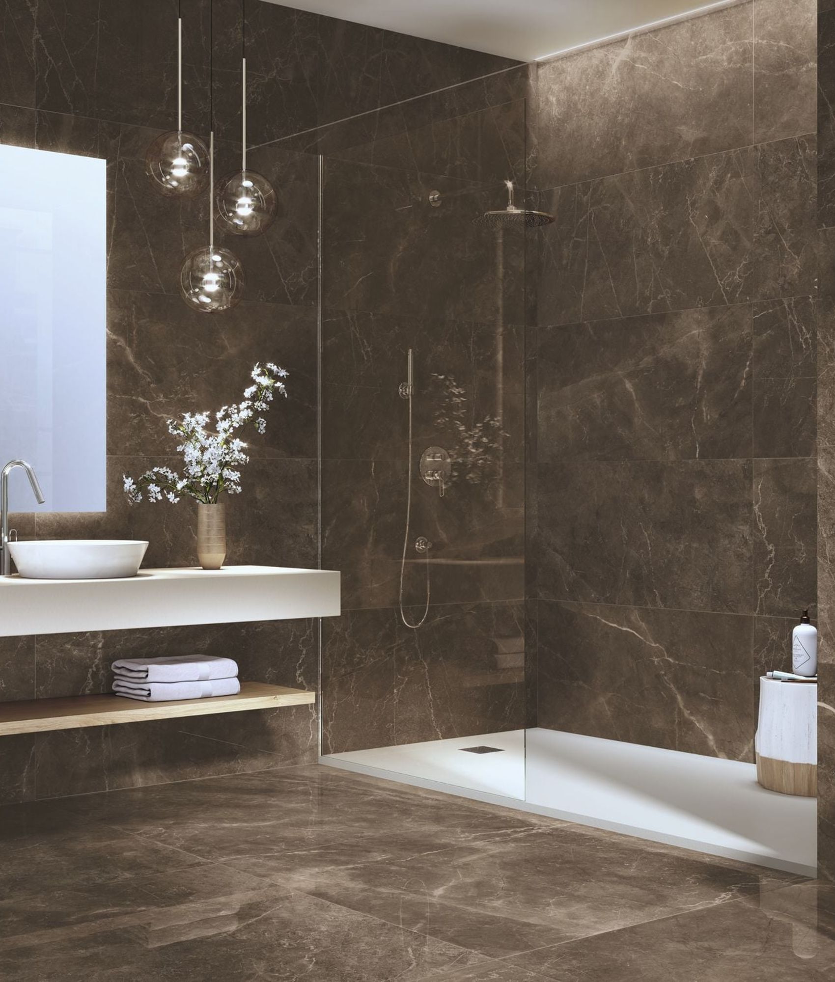 Carrelage imitation marbre BAILLON MOKA PULIDO 60X120 - 1,44m²