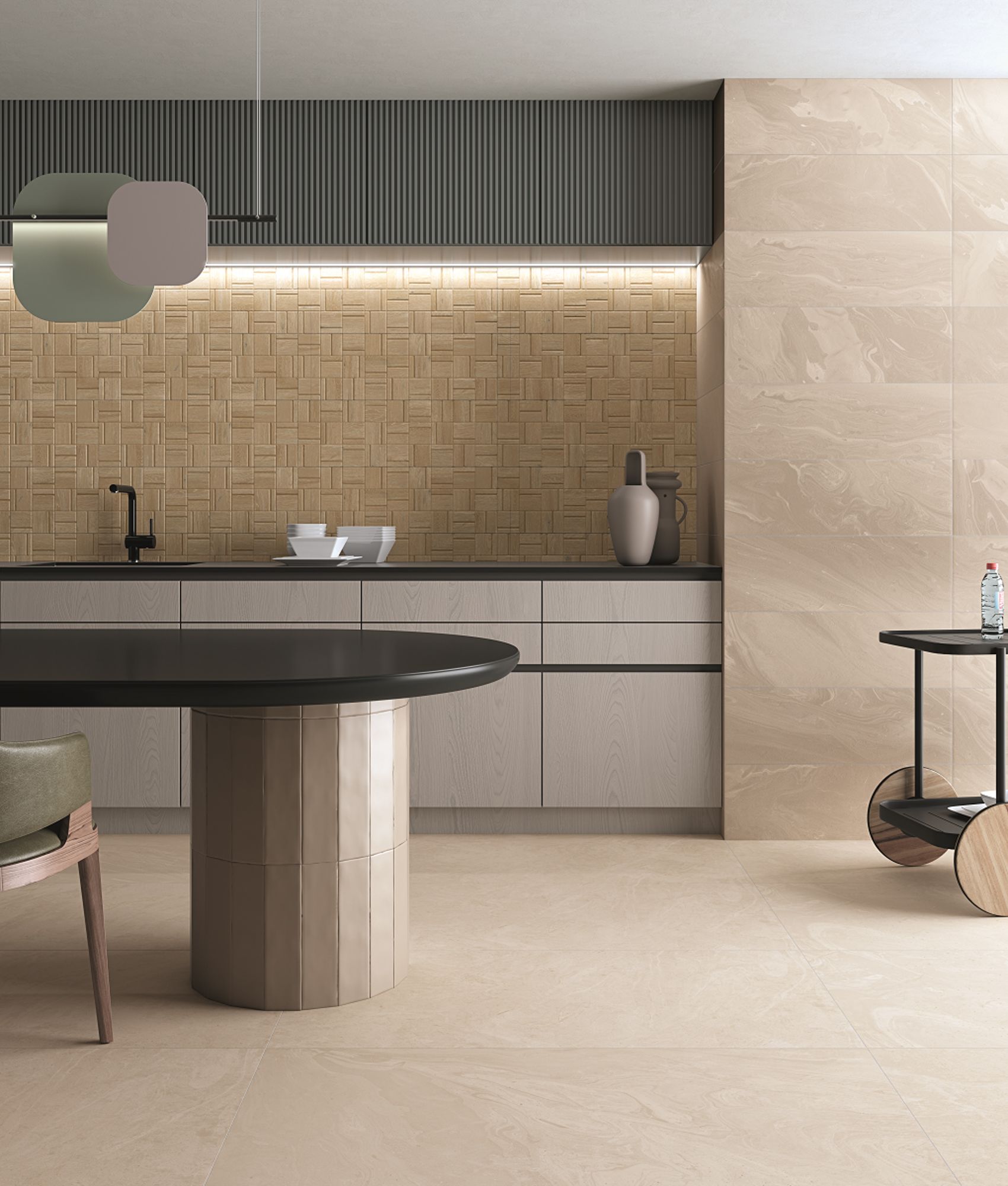 Faïence moderne grand format SERAIN GALA AVELLANA 25X75 - 1,687 m²