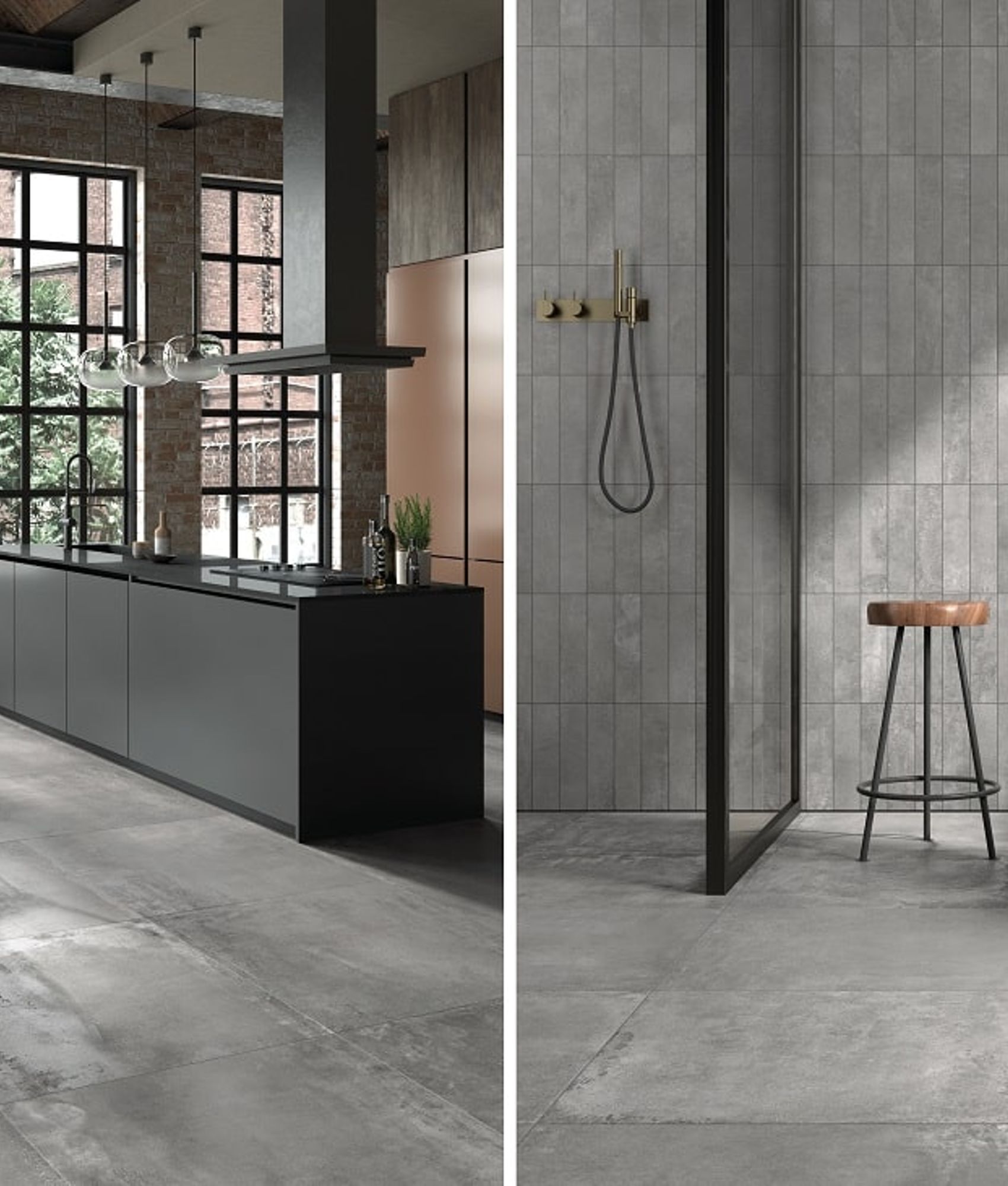 Carrelage aspect metalique rectifié OGDEN TITANIUM 60X60- 1,44 m²