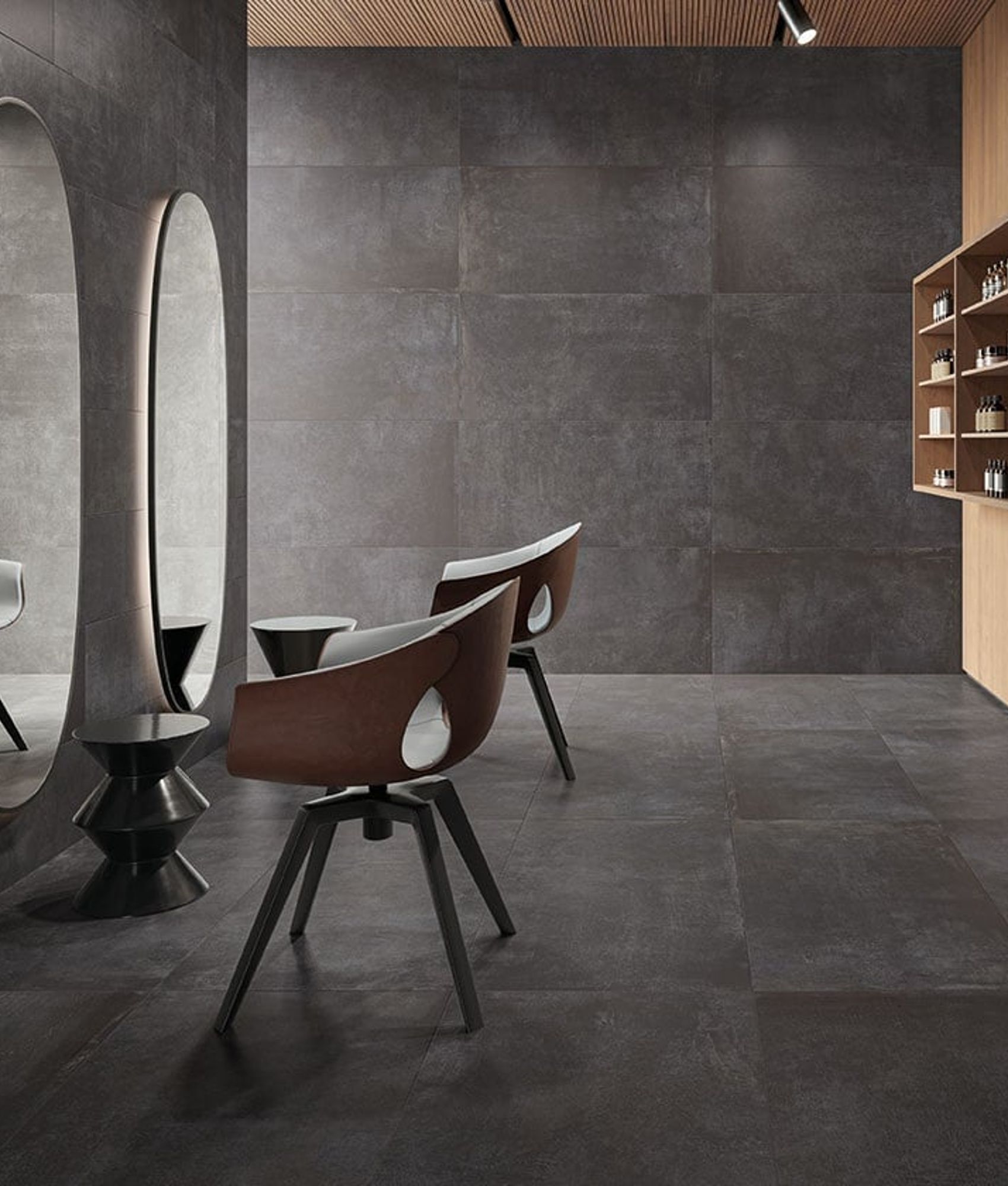 Carrelage imitation ciment NOVATO ANTHRACITE R10 - 60X120 - 1,44 m²