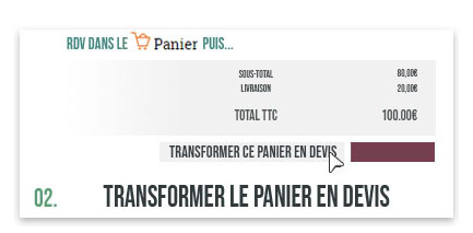 Etape 1: transformer son panier en devis